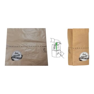 Snack Bag Thermo "L" 21,5x8/5x13cm br, fettdicht, selbstklebender Verschluss, Aufreißperforation