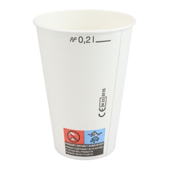 Pappbecher 200ml (Ø70,3mm) weiß