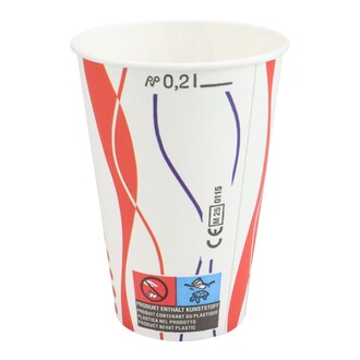 Kaltgetränkebecher 200ml Ø70mm "Spirale Retro" rot blau