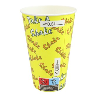 Kaltgetränkebecher 300ml Ø80mm "Shake" gelb