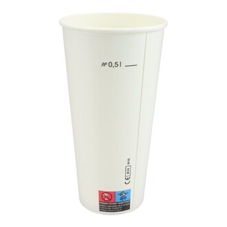 Pappbecher 500ml Ø90mm weiß