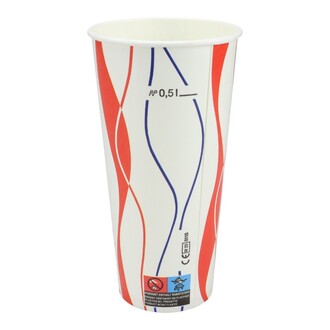 Kaltgetränkebecher 500ml Ø90mm "Spirale Retro" rot blau