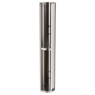 Deckelspender Edelstahl mit 2 Fächern für US-Coffee-Cups (12-24oz) für Wandmontage 