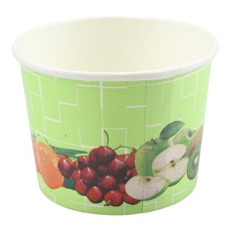 Eisbecher 140ml Ø70mm Höhe: 55mm Hartpapier "Früchte" grün