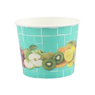 Eisbecher 500ml Ø107mm Höhe: 86mm Hartpapier "Früchte" türkis