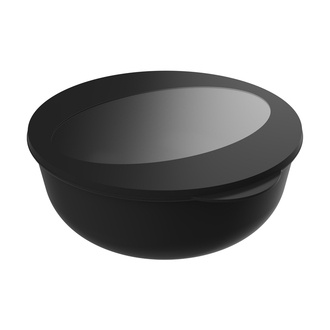 Mehrweg-Schüssel ToGo inklusive Deckel rund PP Ø232x92mm 2200ml schlichtes schwarz