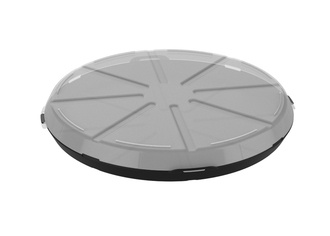 Mehrweg-Pizzabox ToGo inklusive Deckel rund PP Ø358x49mm schwarz/transparent
