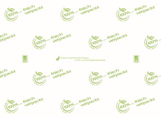 Frischhaltepapier eco-friendly 1/2 Bogen - 75x50cm Design "frisch verpackt" 