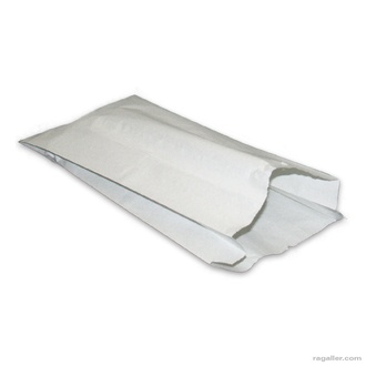 Faltenbeutel 403 - 16+6x28cm Pergament-Ersatzpapier gefädelt weiß