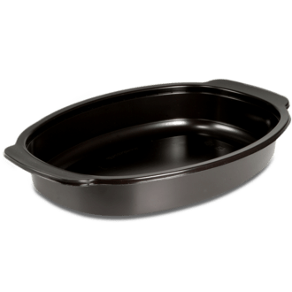 Mikrowellenschalen PP 750ml oval 234x160x40mm schwarz