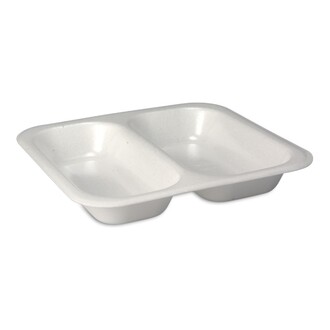 Menüschalen 602-XPS 2-geteilt 1250ml 247x262x40mm siegelfähig laminiert weiß