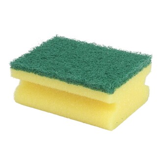 Scheuerschwamm mit Griff 7x9,5x4cm gelb/grün