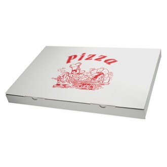 Pizzakarton 33x46x5cm weiß Modell: "Taglio" Qualität: Kraft - Neutraldruck