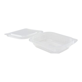 Verpackungsbecher mit anhängendem Deckel PP 125ml 127x105x30mm transparent