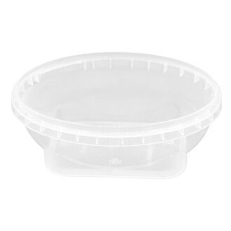 Becher mit Originalitätsverschluß PP 250ml oval 131x95mm klar ohne Deckel