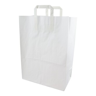 Papier-Tragetaschen 32+17x44cm Innenhenkel Kraftpapier 80g/m² weiß