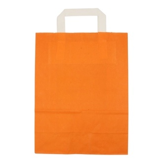 Papier-Tragetaschen 22+10x28cm weißer Innenhenkel Kraftpapier 70g/m² orange