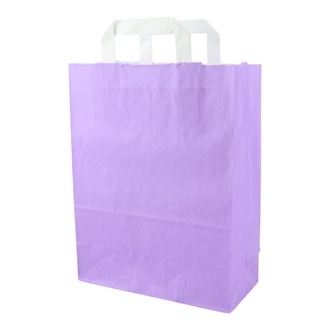 Papier-Tragetaschen 22+10x28cm weißer Innenhenkel Kraftpapier 70g/m² violett