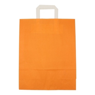 Papier-Tragetaschen 32+12x40cm weißer Innenhenkel Kraftpapier 80g/m² orange