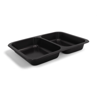 PP-Menüschalen 2-geteilt 227x178x30mm siegelfähig schwarz
