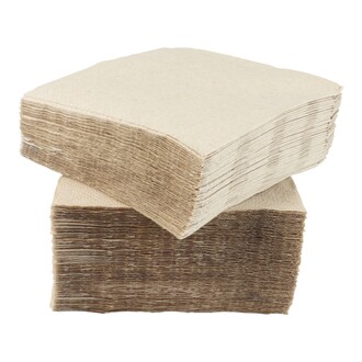 Tissue-Servietten 24x24cm 2-lagig 1/4 Falz naturbraun 100% recycling