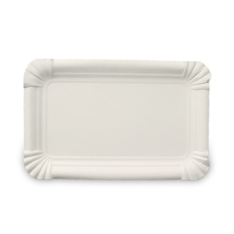 Pappteller rechteckig 10x16cm weiß Frischfaser