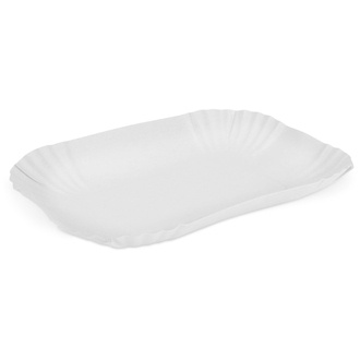 Pappschalen eckig Bio 41 - 13x18x3cm weiß Frischfaser
