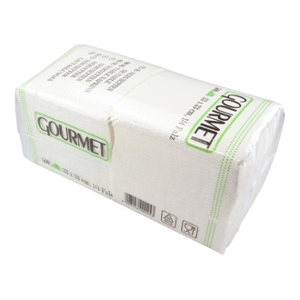 Tissue-Servietten 33x33 cm Gourmet weiß 1-lagig 1/4 Falz