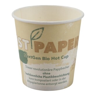 Coffee-Cups 4oz/100ml (Ø62mm) "JUST PAPER" Karton weiß kompostierbar + recycelbar Greenline