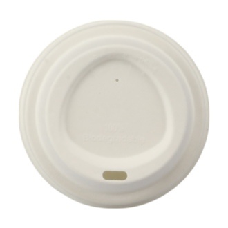 Bagasse-Deckel mit Trinkloch für Coffee-Cups Ø80mm naturweiß