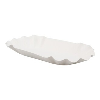 Pappschalen oval Bio 2 - 12x21x3,5cm weiß Frischfaser