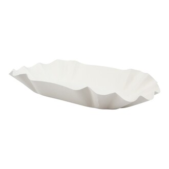 Pappschalen oval Bio 3 - 14x22x3,7cm weiß Frischfaser