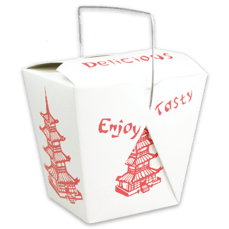 AsiaNoodle-Box mit Henkel 26oz/750ml rechteckig "Pagode"