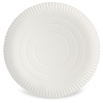Pappteller rund 30cm Höhe 2cm weiß Frischfaser