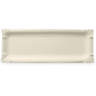 Pappteller eckig 8x23cm weiß Frischfaser