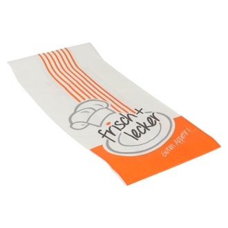 Hähnchenbeutel/Warmhaltebeutel 2-lagig 1/1 (13+8x28cm) weiß Motiv: "Kochmütze"