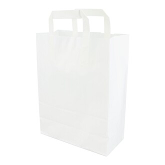 Papier-Tragetaschen 22+10x28cm Innenhenkel Kraftpapier 70g/m² weiß