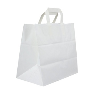 Papier-Tragetaschen 26+17x25cm Innenhenkel Kraftpapier 70g/m² weiß