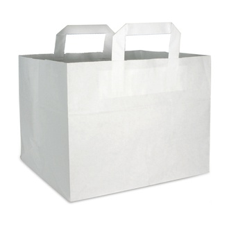 Papier-Tragetaschen 32+17x27cm Innenhenkel Kraftpapier 80g/m² weiß