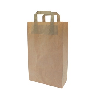 Papier-Tragetaschen 22+10x36cm Innenhenkel Kraftpapier 70g/m² braun