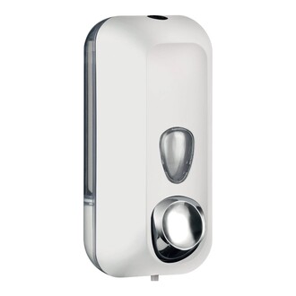 Seifen-Spender clivia 550ml nachfüllbar mit Druckknopf Kunststoff soft touch weiß