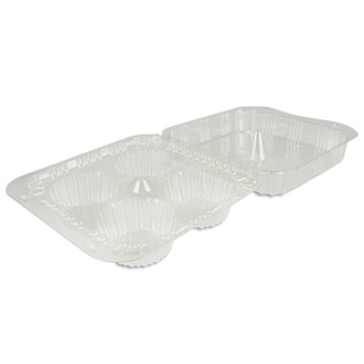 Klappbox (4 Muffin)PET 200x190x75mm klar