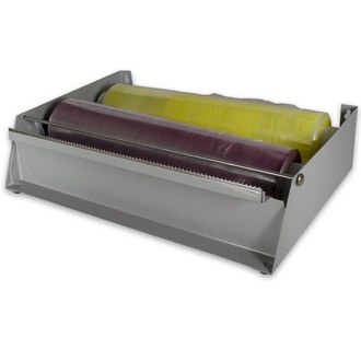 Doppelrollenspender pulverbeschichtetes Stahlblech grau für Folie 30cm breit