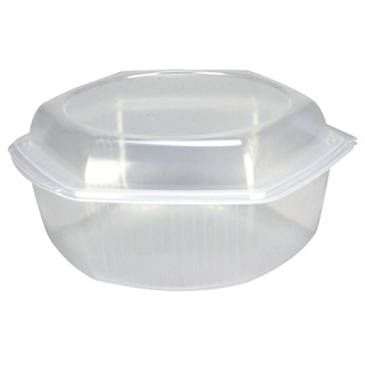 Haushaltsboxen mit anhängendem Deckel PP 1500ml 218x205x98mm sechseckig transparent