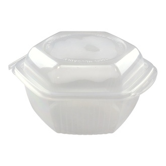Haushaltsboxen mit anhängendem Deckel PP 500ml 147x142x53mm sechseckig transparent