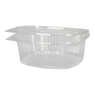 Salatschalen und Deckel rPET 2000ml oval klar 225x198x83mm-D07 