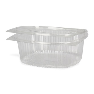 Salatschalen und Deckel rPET 1500ml oval klar 208x182x76mm-D06 