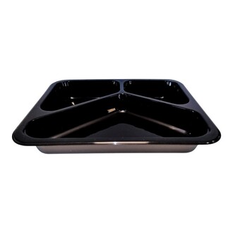 PP-Menüschalen 3-geteilt 227x178x32mm siegelfähig schwarz