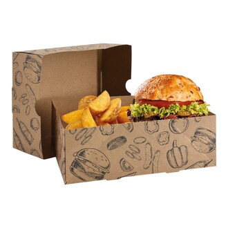 Snacktray/Snacktablett 20,5x14,7x7cm braun Neutraldruck "Enjoy"