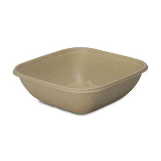 Schale "BePulp"Bagasse 750ml eckig 18x18x5,6cm mikrowellengeeignet bis 120°C